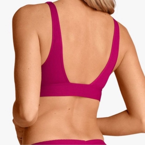 Boys + Arrows Ribbed Phil Bikini Top Magenta - Picture 2 of 6